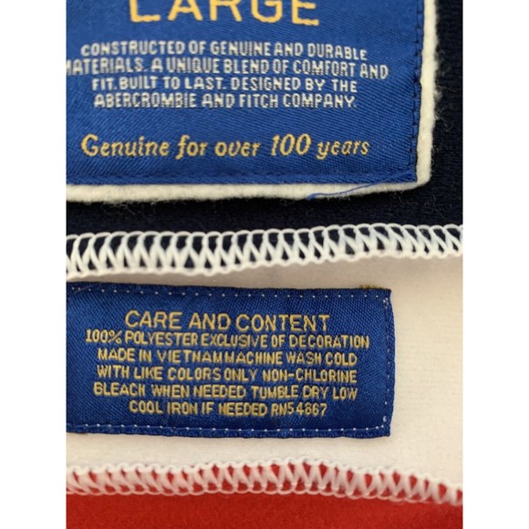 Vintage Abercrombie & Fitch Full Zip Track Jacket Mens Size Red Blue Large Y2K - Picture 10 of 14